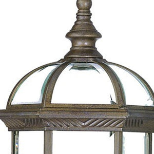 Homeroots Antique Brown Cylindrical Lantern Wall Light   398597