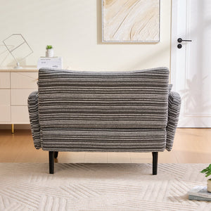 English Elm Modern tufted two-seater sofa with boucle upholstery, tapered legs, storage pockets, cozy compact design Dark Gray W395P376590