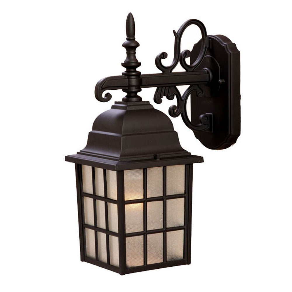 Homeroots Dark Brown Window Pane Lantern Wall Light   398601