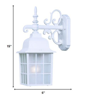 Homeroots White Window Pane Lantern Wall Light   398602