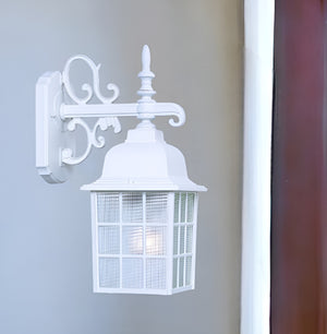 Homeroots White Window Pane Lantern Wall Light   398602