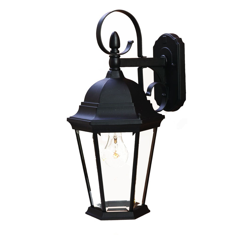 Homeroots Xl Matte Black Swing Arm Hanging Lantern Wall Light   398603