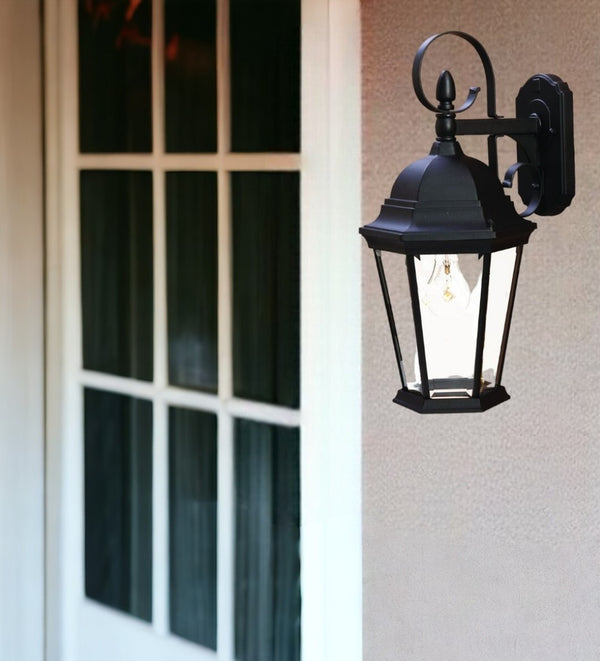HomeRoots XL Matte Black Swing Arm Lantern - Vintage French Quarter Design for Stunning Outdoor Ambiance 398603