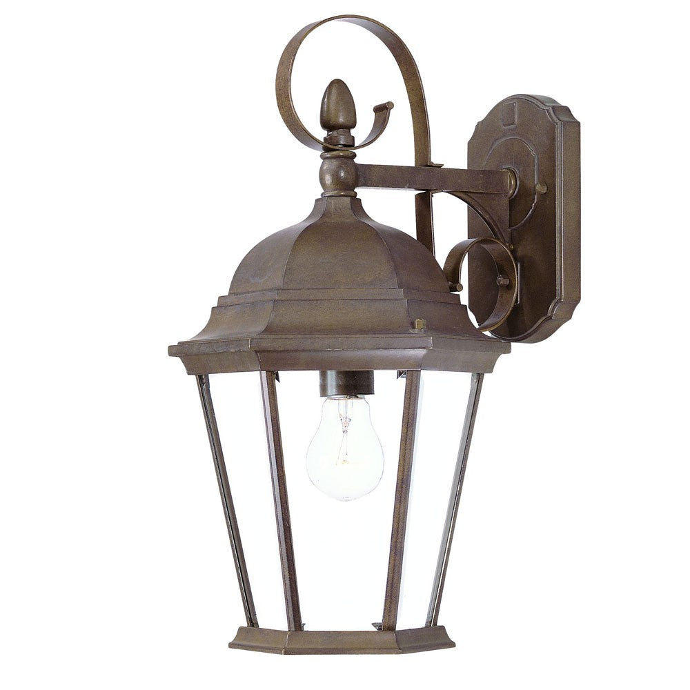 Homeroots Xl Dark Brown Swing Arm Hanging Lantern Wall Light   398604