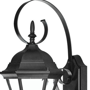 HomeRoots Matte Black Swing Arm Lantern Wall Light - Vintage French Quarter Design for Elegant Outdoor Spaces 398605