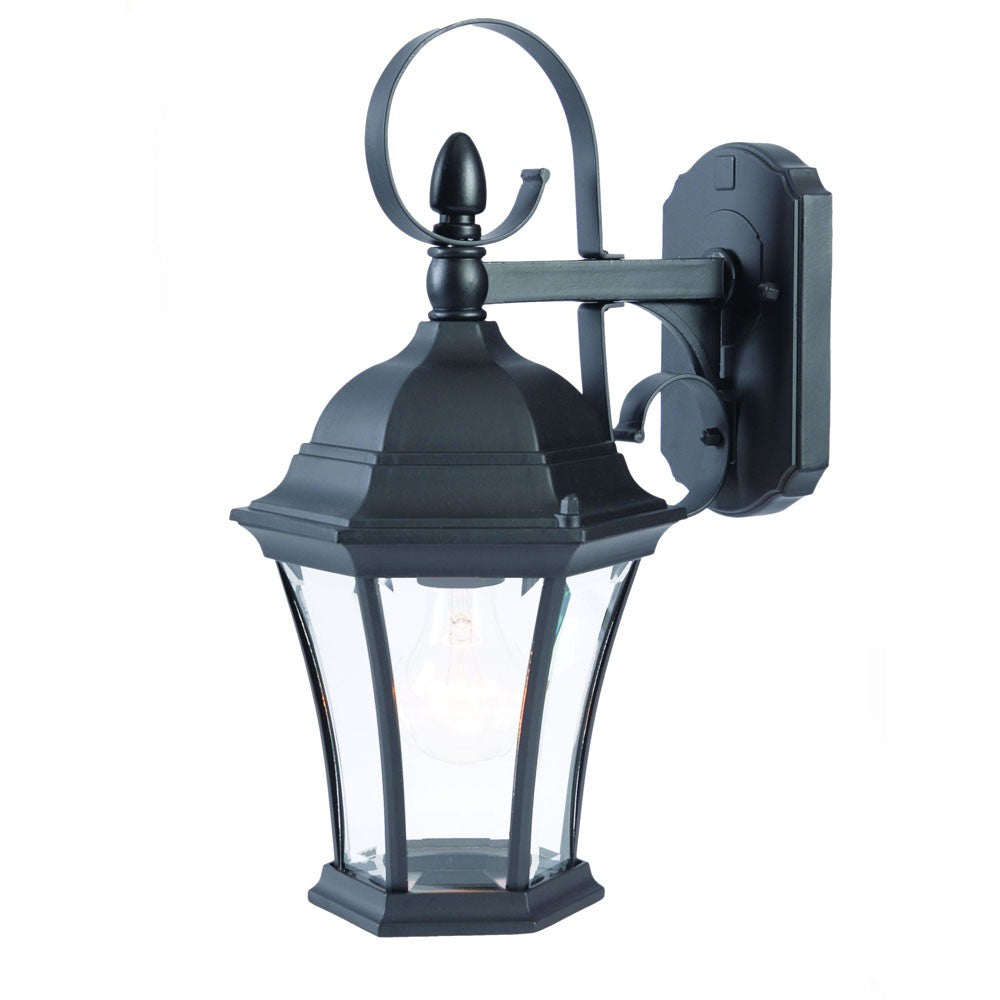 Homeroots Matte Black Swing Arm Hanging Lantern Wall Light   398606
