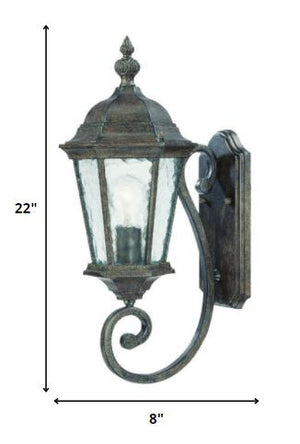 Homeroots One Light Antique Black Carousel Lantern Wall Light   398608