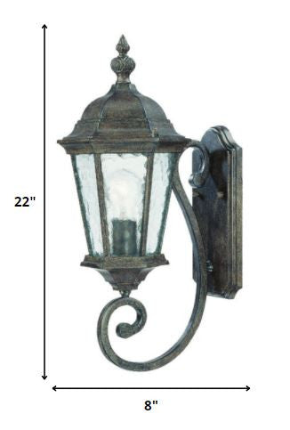 Homeroots One Light Antique Black Carousel Lantern Wall Light   398608