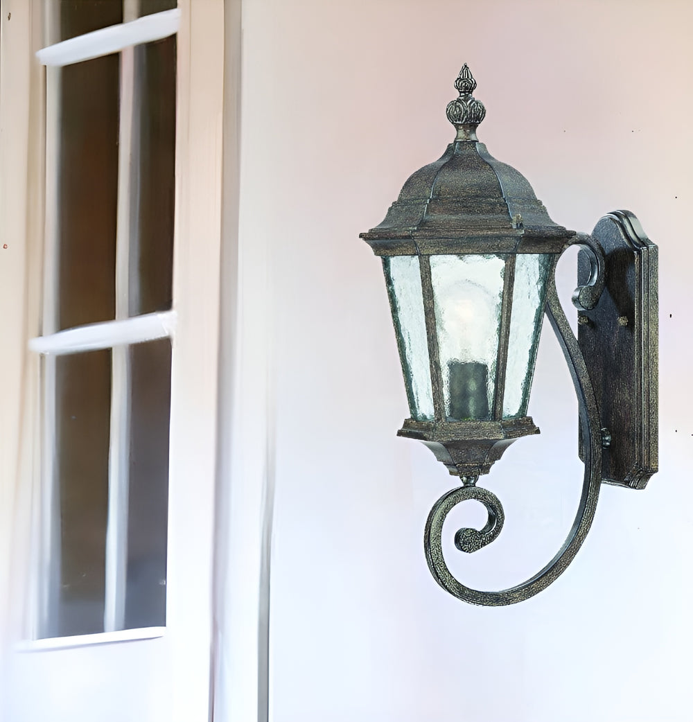 Homeroots One Light Antique Black Carousel Lantern Wall Light   398608