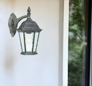 Homeroots Two Light Brown Hanging Carousel Lantern Wall Light   398611