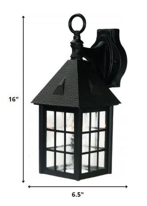 Homeroots Matte Black House Shaped Wall Light   398621