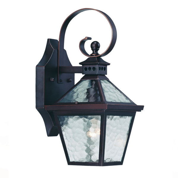 Homeroots Two Light Antique Bronze Hammered Glass Wall Light   398623