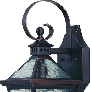 Homeroots Two Light Antique Bronze Hammered Glass Wall Light   398623