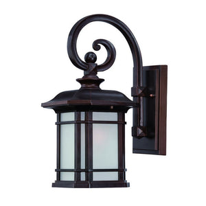 Homeroots Antique Bronze Frosted Linen Glass Lantern Wall Light   398625
