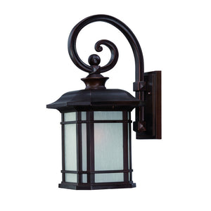 Homeroots Xl Antique Bronze Frosted Linen Glass Lantern Wall Light   398627