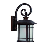 Homeroots Xl Antique Bronze Frosted Linen Glass Lantern Wall Light   398627