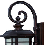 Homeroots Xl Antique Bronze Frosted Linen Glass Lantern Wall Light   398627