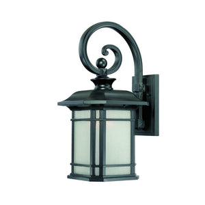 Homeroots Xl Matte Black Frosted Linen Glass Lantern Wall Light   398628