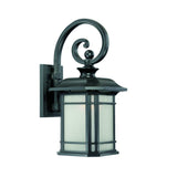 Homeroots Xl Matte Black Frosted Linen Glass Lantern Wall Light   398628