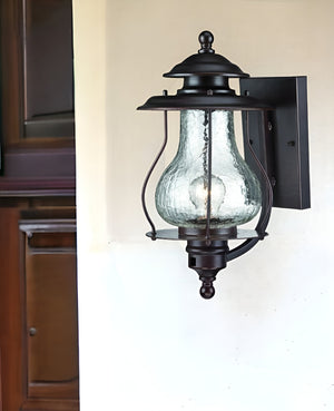 HomeRoots Antique Bronze Oil Lantern Hanging Light - Timeless Outdoor Illumination with Vintage Charm & Durability 398630