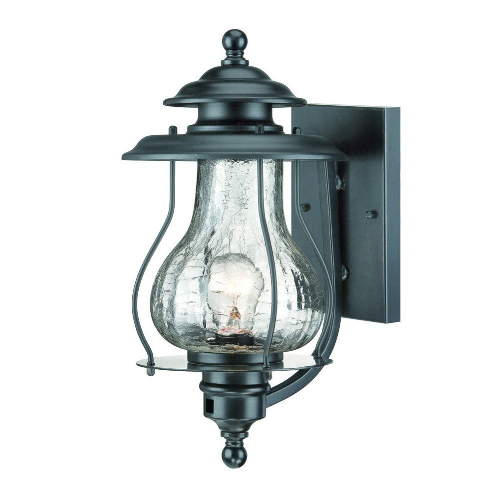 Homeroots Matte Black Oil Lantern Wall Light   398631