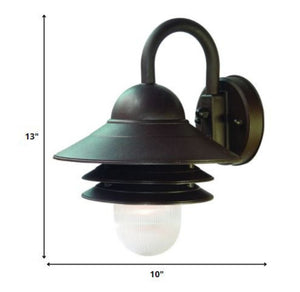 Homeroots Antique Bronze Outdoor Wall Light With Three-tier Shade – Elegant Design For Your Patio Or Garden   398632