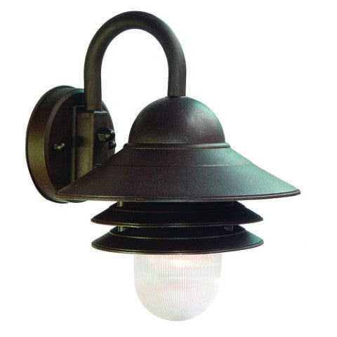 Homeroots Antique Bronze Outdoor Wall Light With Three-tier Shade – Elegant Design For Your Patio Or Garden   398632