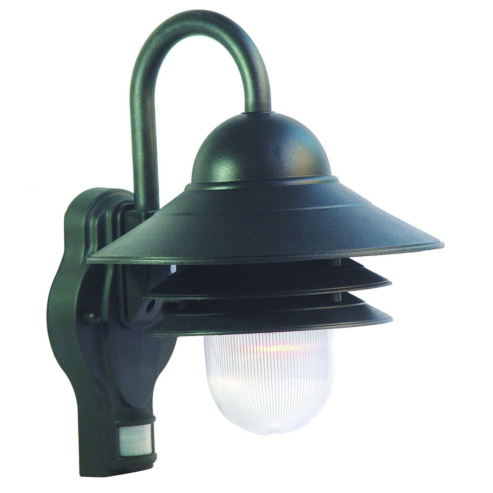 Homeroots Matte Black Motion Sensor Outdoor Wall Light   398635