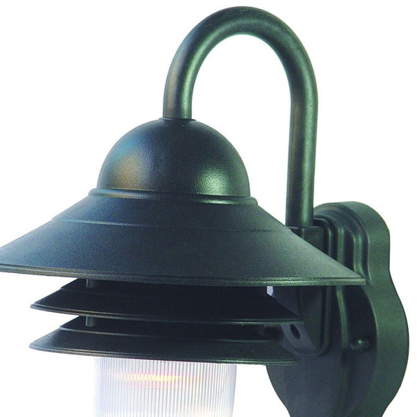 Homeroots Matte Black Motion Sensor Outdoor Wall Light   398635