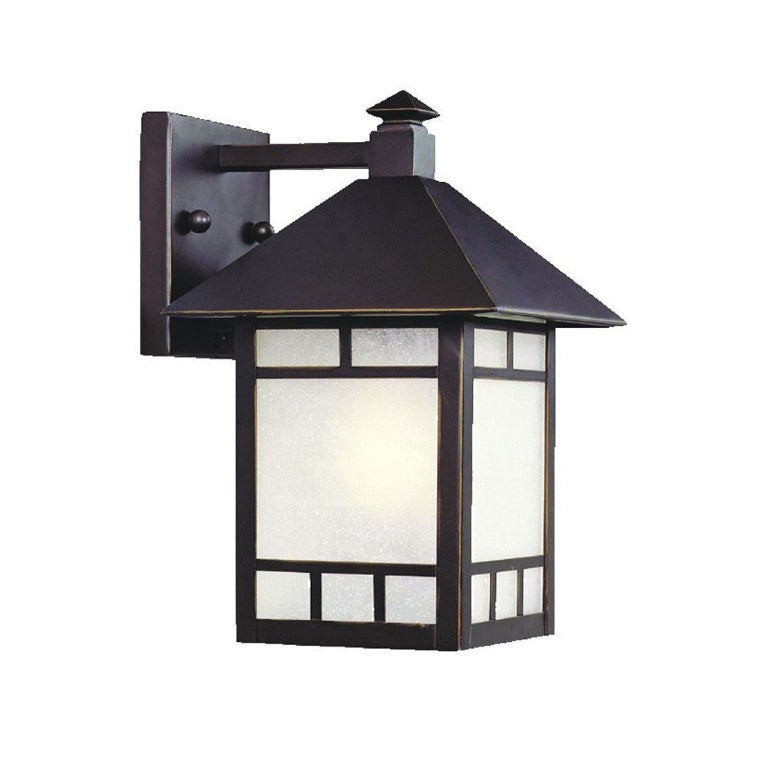 Petite Frosted Glass Outdoor Sconce with Antique Bronze Finish for Porch Decor