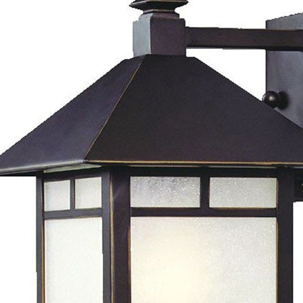 Petite Frosted Glass Outdoor Sconce with Antique Bronze Finish for Porch Decor