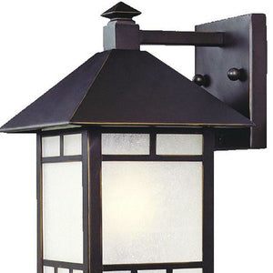 Homeroots Petite Antique Bronze Frosted Glass Lantern Wall Light   398638