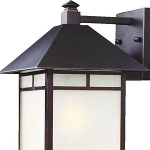 Homeroots Xl Antique Bronze Frosted Glass Lantern Wall Light   398642