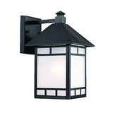 Homeroots Xl Matte Black Frosted Glass Lantern Wall Light   398643