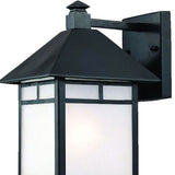 Homeroots Xl Matte Black Frosted Glass Lantern Wall Light   398643