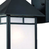 Homeroots Xl Matte Black Frosted Glass Lantern Wall Light   398643