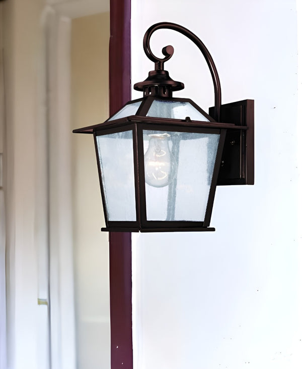 HomeRoots Antique Bronze Terrarium Wall Light - Vintage Elegance for Outdoor Spaces, Weather-Resistant Design 398644