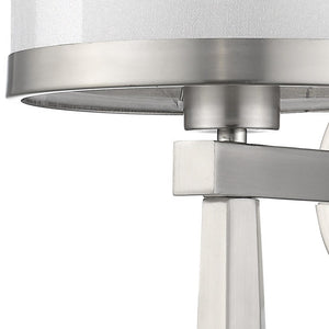 Homeroots White And Silver Wall Light With Fabric Shade  Metal 398655