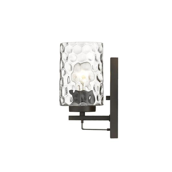Homeroots Bronze Metal And Pebbled Glass Wall Sconce   398657