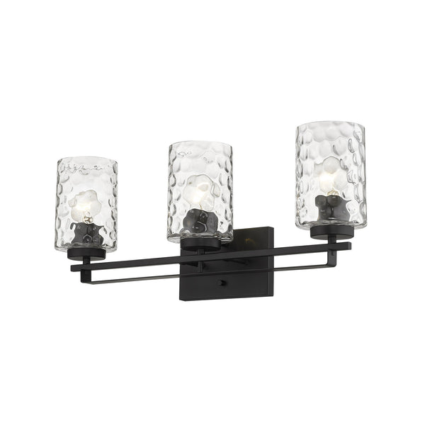 Homeroots Livvy 3-light Matte Black Vanity   398662