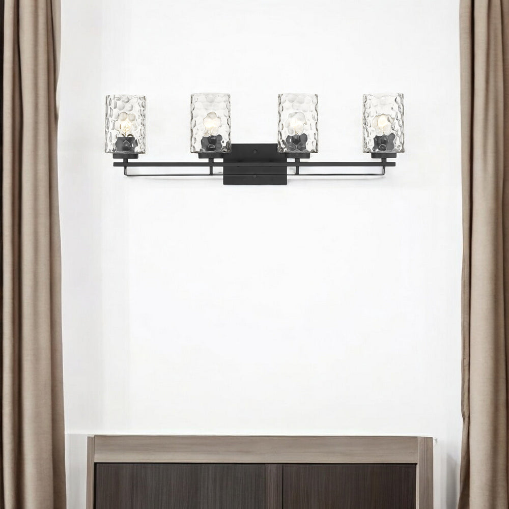 Homeroots Livvy 4-light Matte Black Vanity   398665