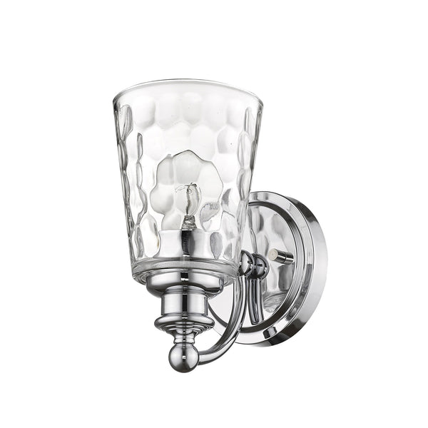 Homeroots Silver Metal And Pebbled Glass Wall Light   398669