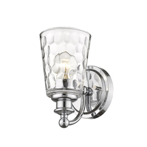 Homeroots Silver Metal And Pebbled Glass Wall Light   398669