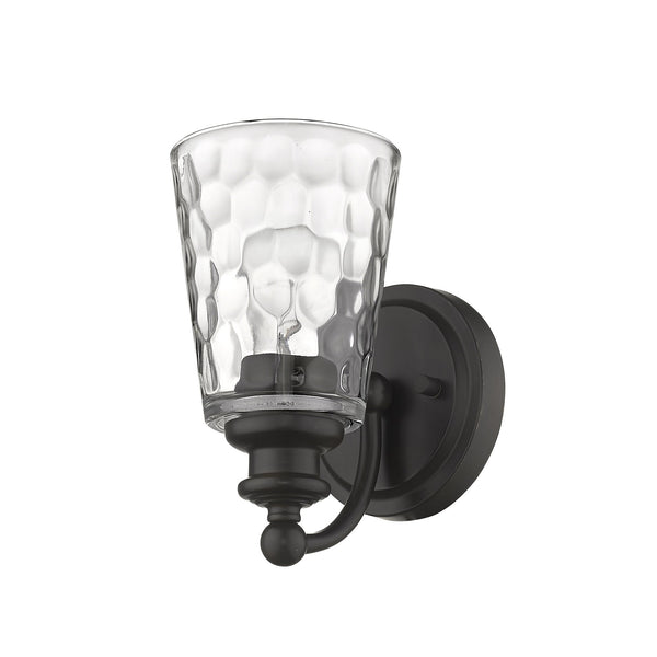 Homeroots Bronze Metal And Pebbled Glass Wall Light   398670