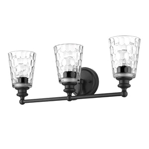 Homeroots Mae 3-light Matte Black Vanity   398674