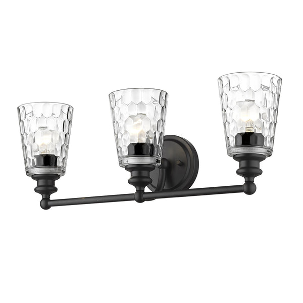 Homeroots Mae 3-light Matte Black Vanity   398674