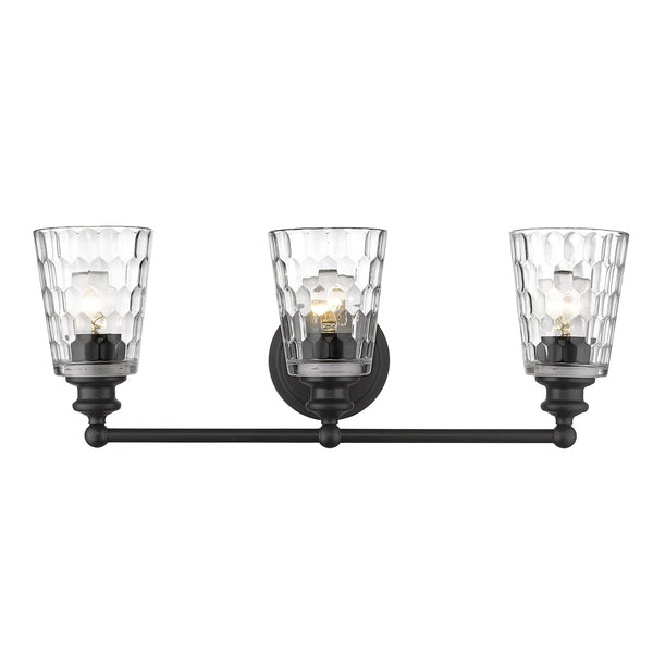Homeroots Mae 3-light Matte Black Vanity   398674
