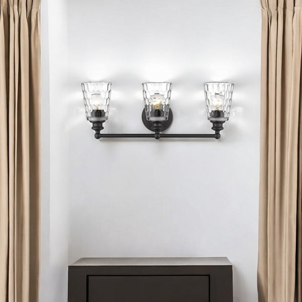 Homeroots Mae 3-light Matte Black Vanity   398674