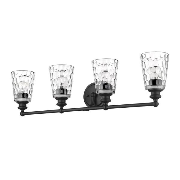 Homeroots Mae 4-light Matte Black Vanity   398677