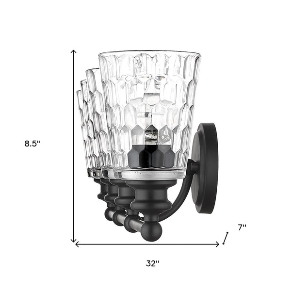 Homeroots Mae 4-light Matte Black Vanity   398677